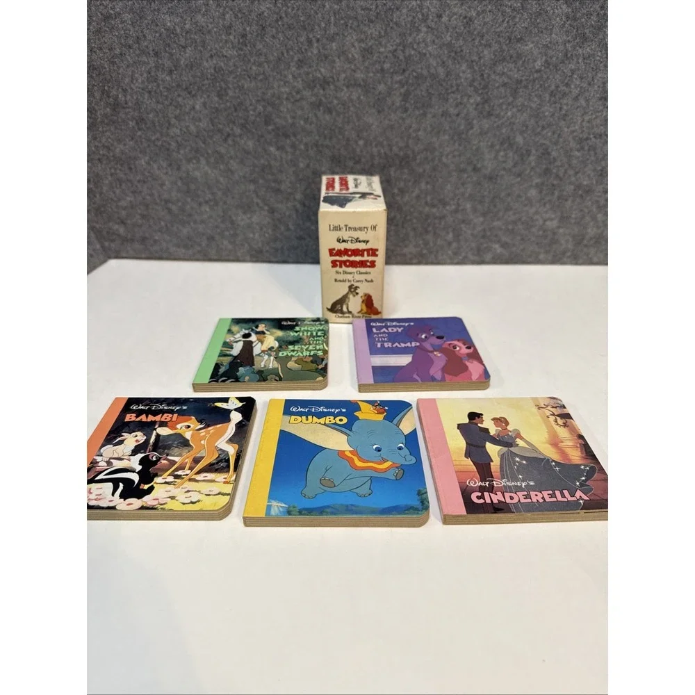 1986 Little Treasury of Walt Disney Favorite Stories 5 Books Only Set Incomplete